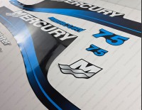 Mercury 75HP EFI Saltwater Outboard Decal Kit BLUE